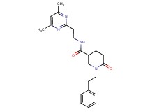 N-[2-(4,6-dimethyl-2-pyrimidinyl)ethyl]-6-oxo-1-(2-phenylethyl)-3-piperidinecarboxamide