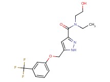 N-ethyl-N-(2-hydroxyethyl)-5-{[3-(trifluoromethyl)phenoxy]methyl}-1H-pyrazole-3-carboxamide