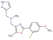 1-[2-(2-fluoro-4-methoxyphenyl)-5-methyl-1,3-oxazol-4-yl]-N-methyl-N-(1H-pyrazol-3-ylmethyl)methanamine