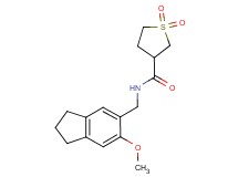 N-[(6-methoxy-2,3-dihydro-1H-inden-5-yl)methyl]tetrahydrothiophene-3-carboxamide 1,1-dioxide