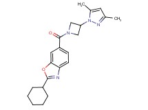 2-cyclohexyl-6-{[3-(3,5-dimethyl-1H-pyrazol-1-yl)azetidin-1-yl]carbonyl}-1,3-benzoxazole