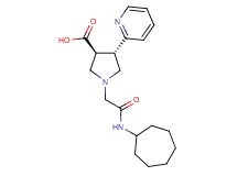 (3S*,4S*)-1-[2-(cycloheptylamino)-2-oxoethyl]-4-(2-pyridinyl)-3-pyrrolidinecarboxylic acid