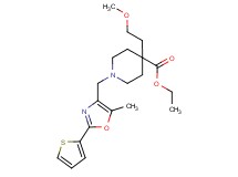 ethyl 4-(2-methoxyethyl)-1-{[5-methyl-2-(2-thienyl)-1,3-oxazol-4-yl]methyl}-4-piperidinecarboxylate