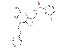 3-fluoro-N-({4-isobutyl-5-[(2-phenylethyl)thio]-4H-1,2,4-triazol-3-yl}methyl)benzamide