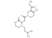 3-[2-(3-ethyl-1,4,6,7-tetrahydro-5H-pyrazolo[4,3-c]pyridin-5-yl)-2-oxoethyl]-4-(3-methylbutyl)-2-piperazinone