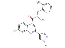 7-chloro-N-methyl-N-[(3-methylpyridin-2-yl)methyl]-2-(1H-pyrazol-4-yl)quinoline-4-carboxamide