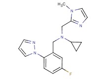 N-[5-fluoro-2-(1H-pyrazol-1-yl)benzyl]-N-[(1-methyl-1H-imidazol-2-yl)methyl]cyclopropanamine