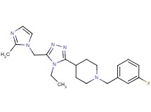 4-{4-ethyl-5-[(2-methyl-1H-imidazol-1-yl)methyl]-4H-1,2,4-triazol-3-yl}-1-(3-fluorobenzyl)piperidine