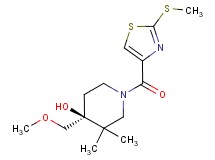 (4S*)-4-(methoxymethyl)-3,3-dimethyl-1-{[2-(methylthio)-1,3-thiazol-4-yl]carbonyl}piperidin-4-ol