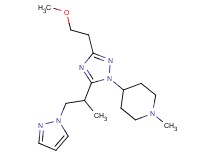 4-{3-(2-methoxyethyl)-5-[1-methyl-2-(1H-pyrazol-1-yl)ethyl]-1H-1,2,4-triazol-1-yl}-1-methylpiperidine