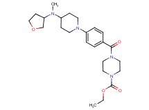 ethyl 4-(4-{4-[methyl(tetrahydro-3-furanyl)amino]-1-piperidinyl}benzoyl)-1-piperazinecarboxylate