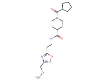 1-(cyclopentylcarbonyl)-N-{2-[3-(methoxymethyl)-1,2,4-oxadiazol-5-yl]ethyl}-4-piperidinecarboxamide
