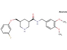 (3R,5S)-N-(3,4-dimethoxybenzyl)-5-[(3-fluorophenoxy)methyl]-3-piperidinecarboxamide