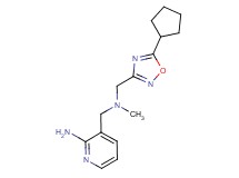 3-{[[(5-cyclopentyl-1,2,4-oxadiazol-3-yl)methyl](methyl)amino]methyl}pyridin-2-amine