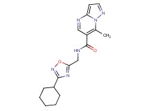 N-[(3-cyclohexyl-1,2,4-oxadiazol-5-yl)methyl]-7-methylpyrazolo[1,5-a]pyrimidine-6-carboxamide