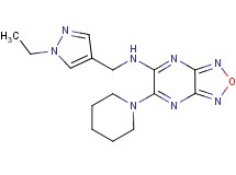 N-[(1-ethyl-1H-pyrazol-4-yl)methyl]-6-(1-piperidinyl)[1,2,5]oxadiazolo[3,4-b]pyrazin-5-amine