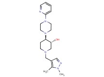 (3R*,4R*)-1-[(1,5-dimethyl-1H-pyrazol-4-yl)methyl]-4-[4-(2-pyridinyl)-1-piperazinyl]-3-piperidinol