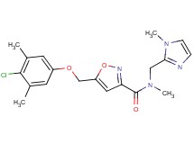 5-[(4-chloro-3,5-dimethylphenoxy)methyl]-N-methyl-N-[(1-methyl-1H-imidazol-2-yl)methyl]isoxazole-3-carboxamide