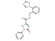 5-oxo-1-phenyl-N-[2-(1H-1,2,4-triazol-1-yl)benzyl]-2,5-dihydro-1H-pyrazole-3-carboxamide