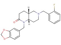(4aR*,8aS*)-1-(1,3-benzodioxol-5-ylmethyl)-6-(2-fluorobenzyl)octahydro-1,6-naphthyridin-2(1H)-one