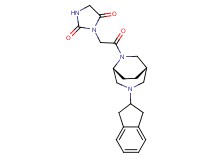 3-{2-[(1S*,5R*)-3-(2,3-dihydro-1H-inden-2-yl)-3,6-diazabicyclo[3.2.2]non-6-yl]-2-oxoethyl}imidazolidine-2,4-dione