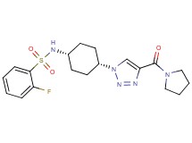 2-fluoro-N-{cis-4-[4-(1-pyrrolidinylcarbonyl)-1H-1,2,3-triazol-1-yl]cyclohexyl}benzenesulfonamide