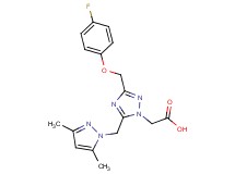 {5-[(3,5-dimethyl-1H-pyrazol-1-yl)methyl]-3-[(4-fluorophenoxy)methyl]-1H-1,2,4-triazol-1-yl}acetic acid