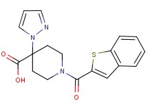 1-(1-benzothien-2-ylcarbonyl)-4-(1H-pyrazol-1-yl)piperidine-4-carboxylic acid