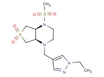 (4aS*,7aR*)-1-[(1-ethyl-1H-pyrazol-4-yl)methyl]-4-(methylsulfonyl)octahydrothieno[3,4-b]pyrazine 6,6-dioxide