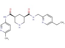 (3R*,5S*)-N-[(5-ethylpyridin-2-yl)methyl]-N'-(6-methylpyridin-3-yl)piperidine-3,5-dicarboxamide