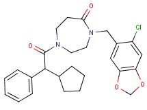 4-[(6-chloro-1,3-benzodioxol-5-yl)methyl]-1-[cyclopentyl(phenyl)acetyl]-1,4-diazepan-5-one