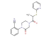 2-{2-oxo-4-[2-(2-pyridinylthio)propanoyl]-1-piperazinyl}benzonitrile