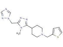 4-[4-methyl-5-(1H-1,2,4-triazol-1-ylmethyl)-4H-1,2,4-triazol-3-yl]-1-(2-thienylmethyl)piperidine