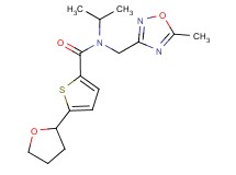 N-isopropyl-N-[(5-methyl-1,2,4-oxadiazol-3-yl)methyl]-5-(tetrahydrofuran-2-yl)thiophene-2-carboxamide