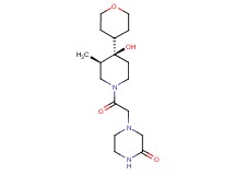 4-{2-[(3R*,4R*)-4-hydroxy-3-methyl-4-(tetrahydro-2H-pyran-4-yl)-1-piperidinyl]-2-oxoethyl}-2-piperazinone