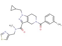 1-(cyclopropylmethyl)-N-methyl-5-(3-methylbenzoyl)-N-(1,3-thiazol-4-ylmethyl)-4,5,6,7-tetrahydro-1H-pyrazolo[4,3-c]pyridine-3-carboxamide