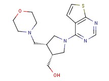 [(3R*,4R*)-4-(morpholin-4-ylmethyl)-1-thieno[2,3-d]pyrimidin-4-ylpyrrolidin-3-yl]methanol