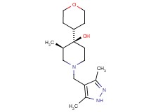 (3R*,4R*)-1-[(3,5-dimethyl-1H-pyrazol-4-yl)methyl]-3-methyl-4-(tetrahydro-2H-pyran-4-yl)-4-piperidinol