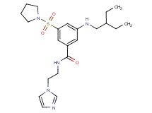 3-[(2-ethylbutyl)amino]-N-[2-(1H-imidazol-1-yl)ethyl]-5-(1-pyrrolidinylsulfonyl)benzamide