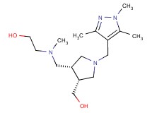 2-[({(3R*,4R*)-4-(hydroxymethyl)-1-[(1,3,5-trimethyl-1H-pyrazol-4-yl)methyl]pyrrolidin-3-yl}methyl)(methyl)amino]ethanol