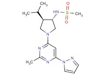 N-{(3S*,4R*)-4-isopropyl-1-[2-methyl-6-(1H-pyrazol-1-yl)-4-pyrimidinyl]-3-pyrrolidinyl}methanesulfonamide
