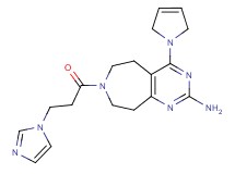 4-(2,5-dihydro-1H-pyrrol-1-yl)-7-[3-(1H-imidazol-1-yl)propanoyl]-6,7,8,9-tetrahydro-5H-pyrimido[4,5-d]azepin-2-amine bis(trifluoroacetate)