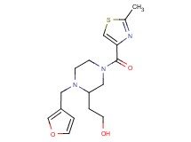 2-{1-(3-furylmethyl)-4-[(2-methyl-1,3-thiazol-4-yl)carbonyl]piperazin-2-yl}ethanol