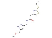 2-[2-(ethylthio)-1,3-thiazol-4-yl]-N-{[5-(methoxymethyl)-1H-pyrazol-3-yl]methyl}acetamide