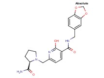 6-{[(2R)-2-(aminocarbonyl)-1-pyrrolidinyl]methyl}-N-(1,3-benzodioxol-5-ylmethyl)-2-hydroxynicotinamide
