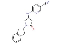 6-{[1-(2,3-dihydro-1H-inden-2-yl)-5-oxopyrrolidin-3-yl]amino}nicotinonitrile