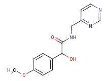 2-hydroxy-2-(4-methoxyphenyl)-N-(pyrimidin-4-ylmethyl)acetamide