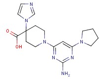 1-(2-amino-6-pyrrolidin-1-ylpyrimidin-4-yl)-4-(1H-imidazol-1-yl)piperidine-4-carboxylic acid