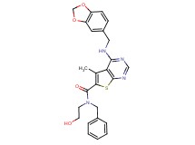4-[(1,3-benzodioxol-5-ylmethyl)amino]-N-benzyl-N-(2-hydroxyethyl)-5-methylthieno[2,3-d]pyrimidine-6-carboxamide
