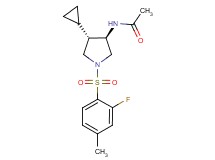 N-{(3R*,4S*)-4-cyclopropyl-1-[(2-fluoro-4-methylphenyl)sulfonyl]-3-pyrrolidinyl}acetamide